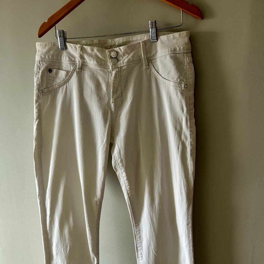 HUDSON Signature Flap Pocket Jeans Low Rise White Sz 32